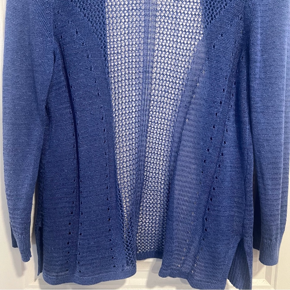 Alfani Women's Blue Open-Front Mixed Stitch Sweater. Size‎ Medium. - Picture 9 of 13